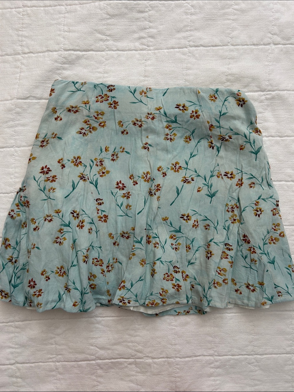 American Eagle Outfitters Light Blue Floral Skater Skirt - Picture 5 of 7
